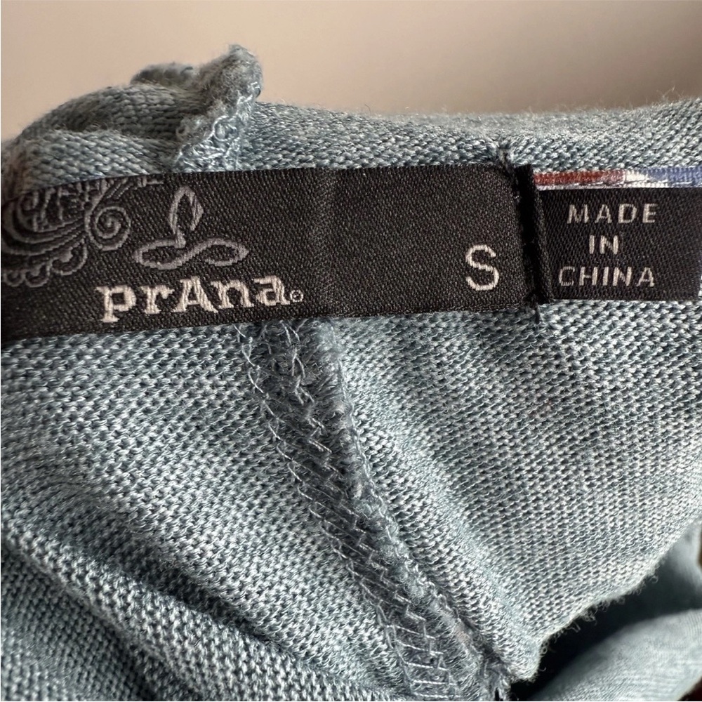 Prana Women's Mistic Well Tunic Top Pullover Tencel/Modal Small Mirage Blue Cowl - Picture 7 of 11